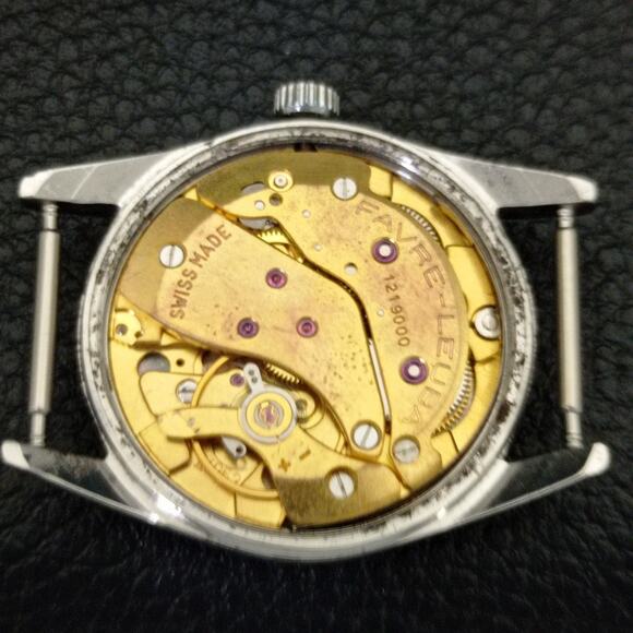 Vintage 1977 Favre Leuba Sea King Manual Mens Silver Watch W/Nato Strap - Picture 9 of 9